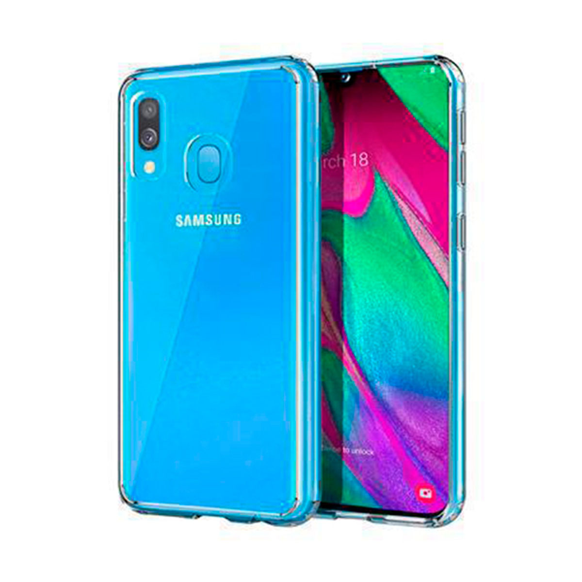 Carcasa Híbrida Samsung Galaxy A40 Transparente con Protección Trasera y Bumper
