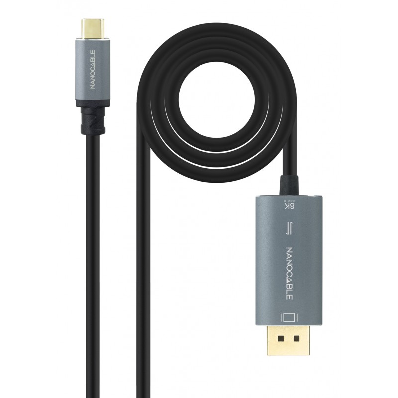 Nanocable - 10.15.5022 adaptador de cable de vídeo 2 m USB Tipo C DisplayPort Negro 10.15.5022