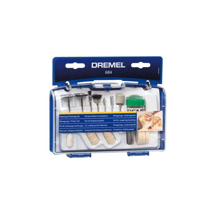 Dremel - Set de Limpieza y Pulido (684) - Juego de 20 Accesorios para Limpiar y Abrillantar Metales, Vidrio y Plástico