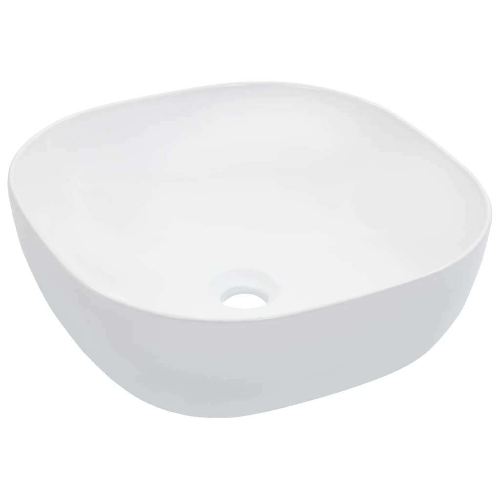 vidaXL Lavabo 42,5x42,5x14,5 cm cerámica blanco