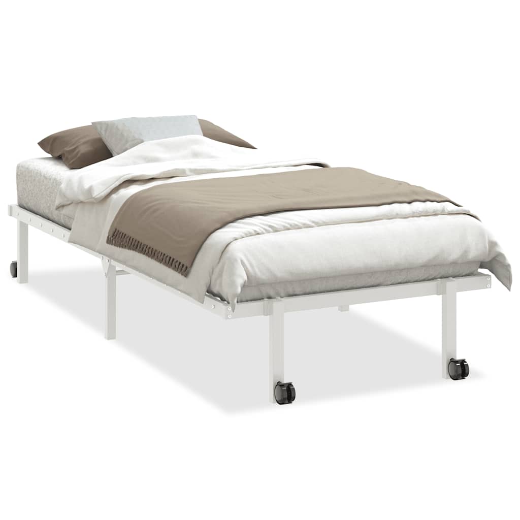 vidaXL Estructura de cama sin colchón plegable blanco acero 90x190 cm