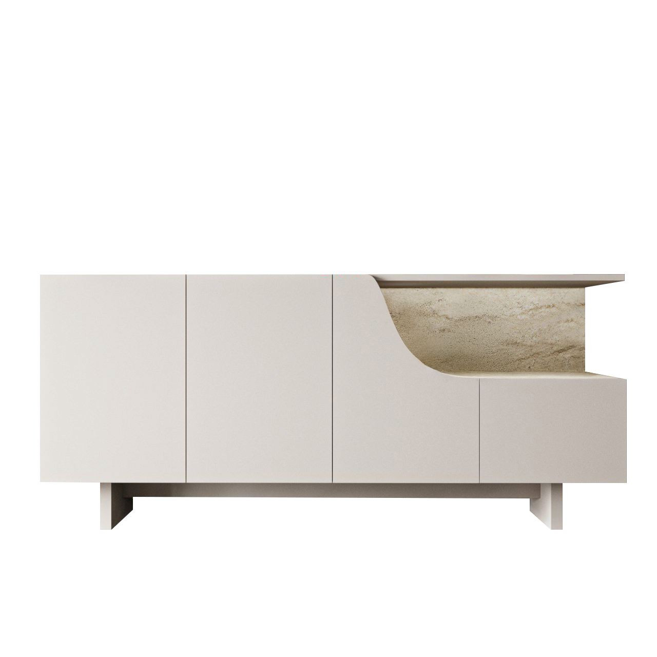 Habitat y Jardin - Aparador de madera  - 180 x 40 x 81 cm - Beige