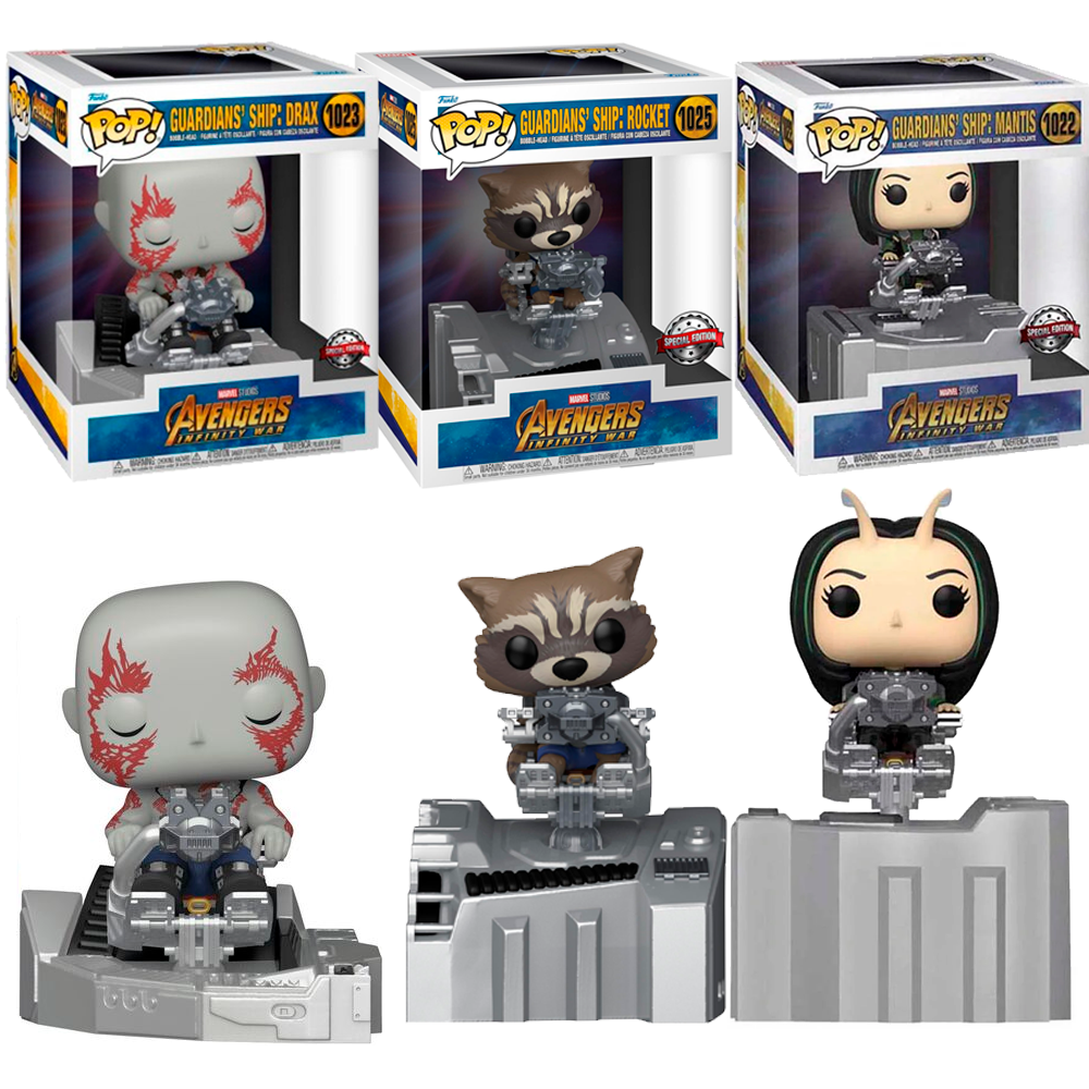 FUNKO Pack 3 Drax Mantis Rocket Raccoon mapache  Ship nave  Guardianes de la Galaxia Guardians Galaxy  Funko  exclusivo special edition