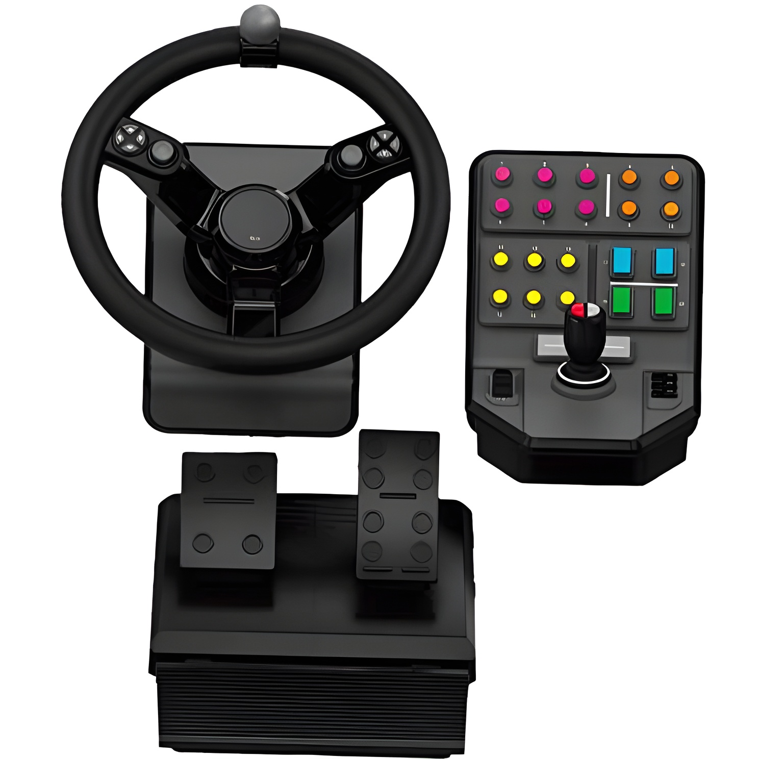 Logitech G Saitek Paquete de Equipo Pesado para Simulador de Agricultura con Volante de 900 Grados y Palancas Analógicas