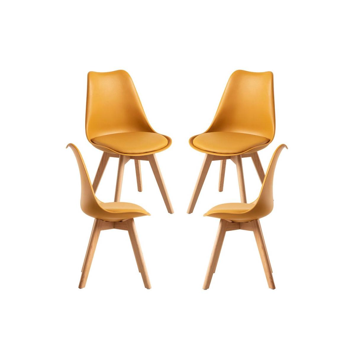 Regalos Miguel - Packs Sillas Comedor - Pack 4 Sillas Synk Basic - Mostaza