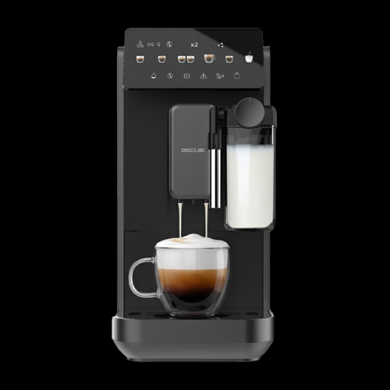 Cecotec Cafetera Superautomática con Depósito de Leche Cremmaet Lungo Latte Art. 2230W, 19 Bares, Unidad Procesado 20g