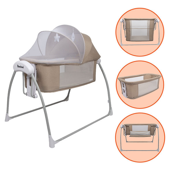 Berço de Baloiço Elétrico 4em1 Coco Beige Baninni