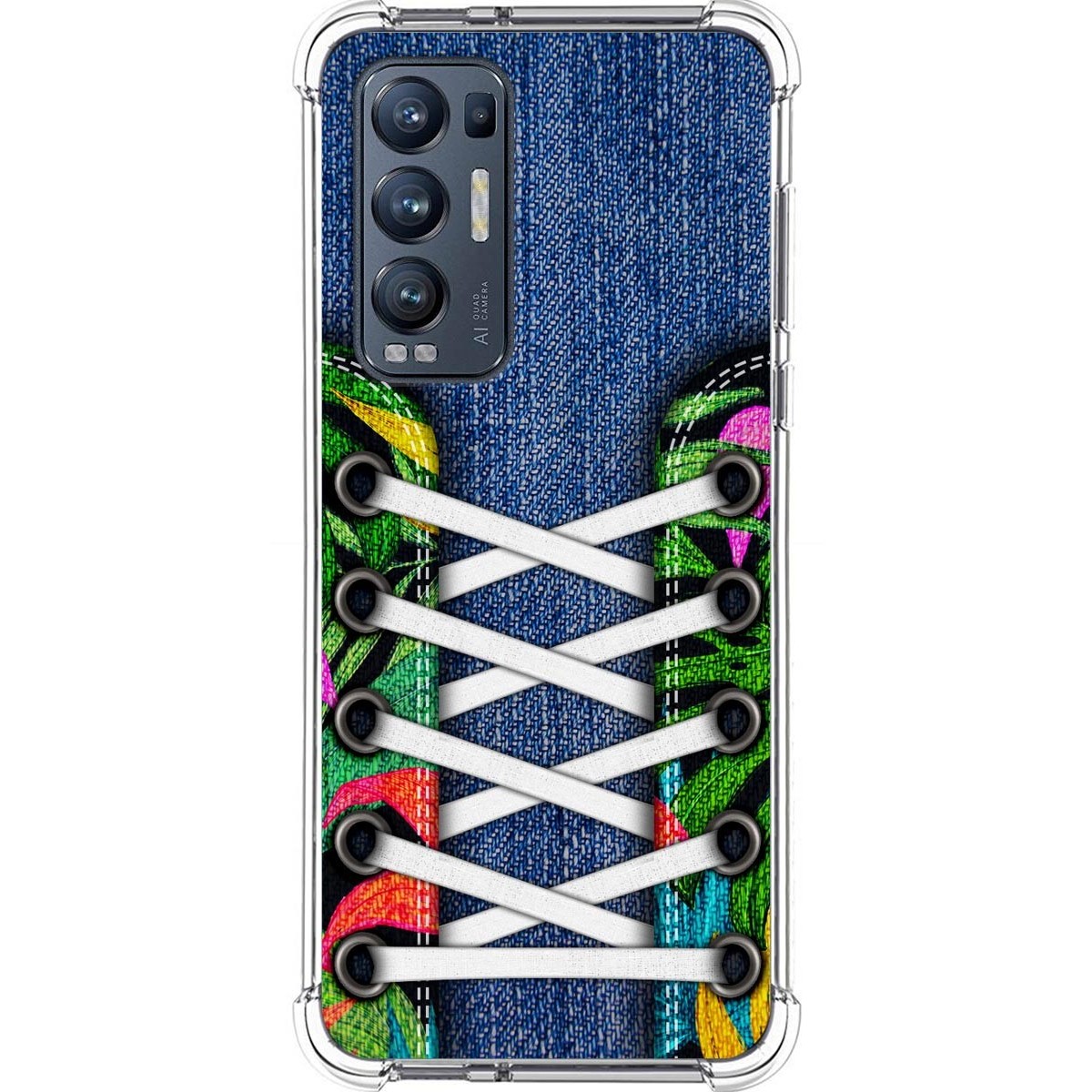 Tumundosmartphone Funda Silicona Antigolpes para Oppo Find X3 Neo 5G diseño Zapatillas 13 Dibujos