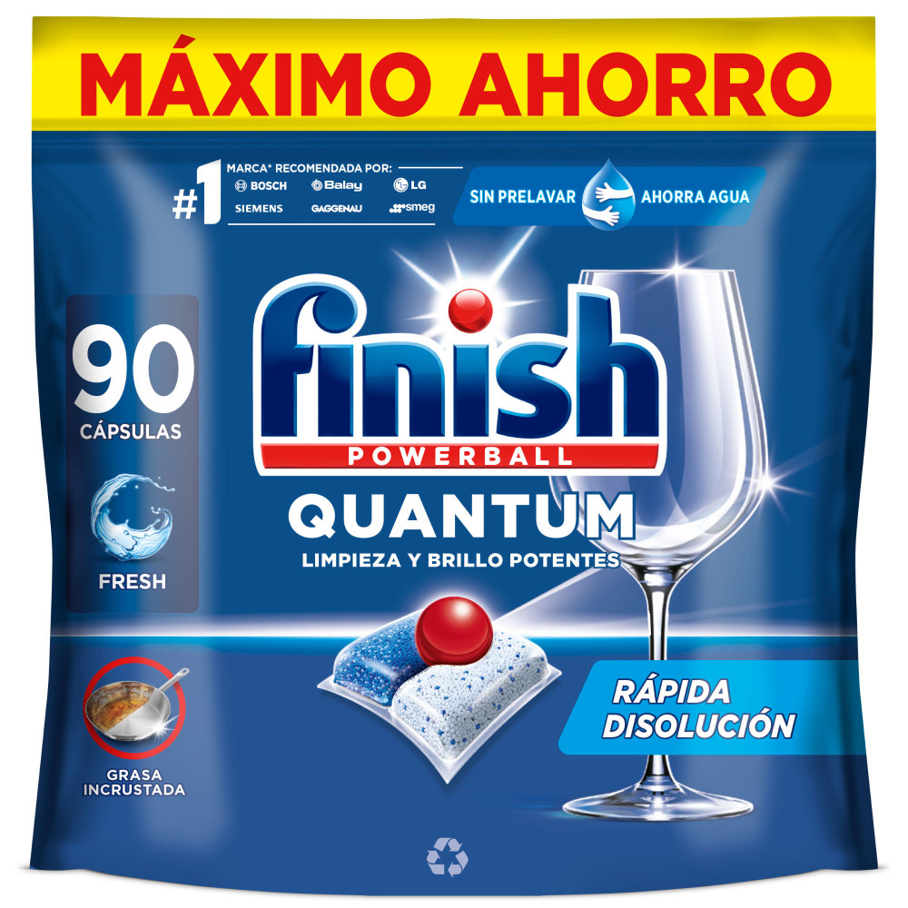 Finish Powerball Quantum Pastillas para lavavajillas Regular 90 pastillas