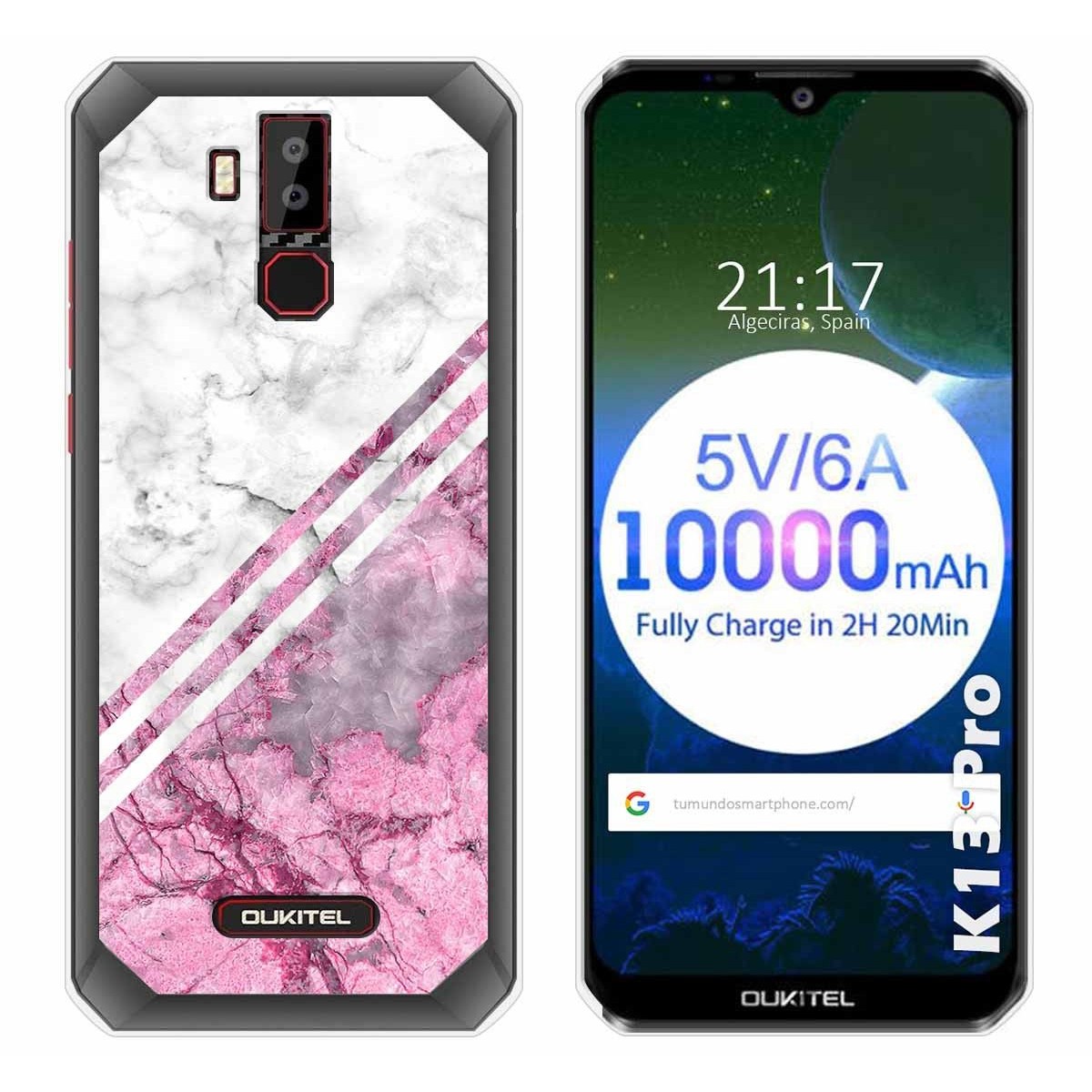 Tumundosmartphone Funda Gel Tpu para Oukitel K13 Pro diseño Mármol 03 Dibujos