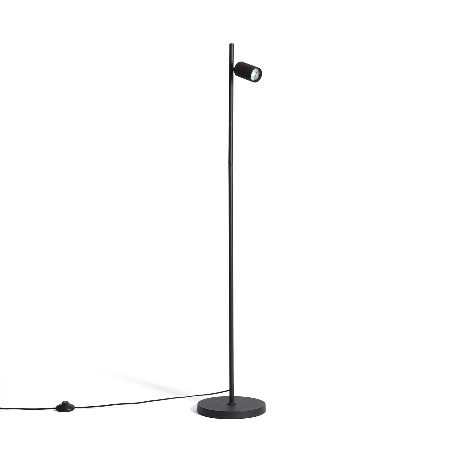 LEDKIA LIGHTING - Lámpara de Pie Aritz | Diseño Moderno en Aluminio | Compatible con Bombillas GU10 | 1230 mm de Altura | Ideal para Salón y Dormitorio, Negro, Aluminio