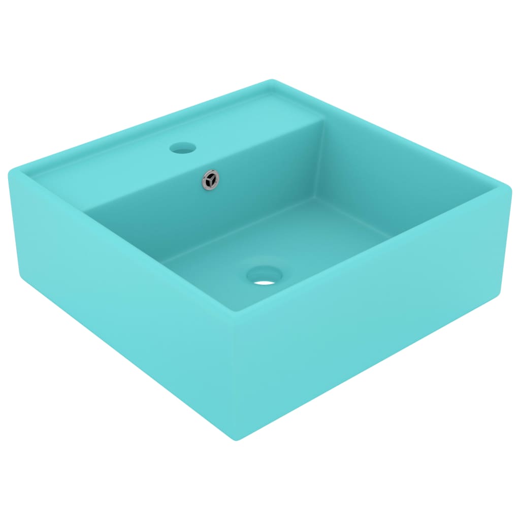vidaXL Lavabo Cuadrado Rebosadero de Cerámica Mate 41x41 cm Vasija Color matte dark grey,  matte dark green,  matte pink y mas