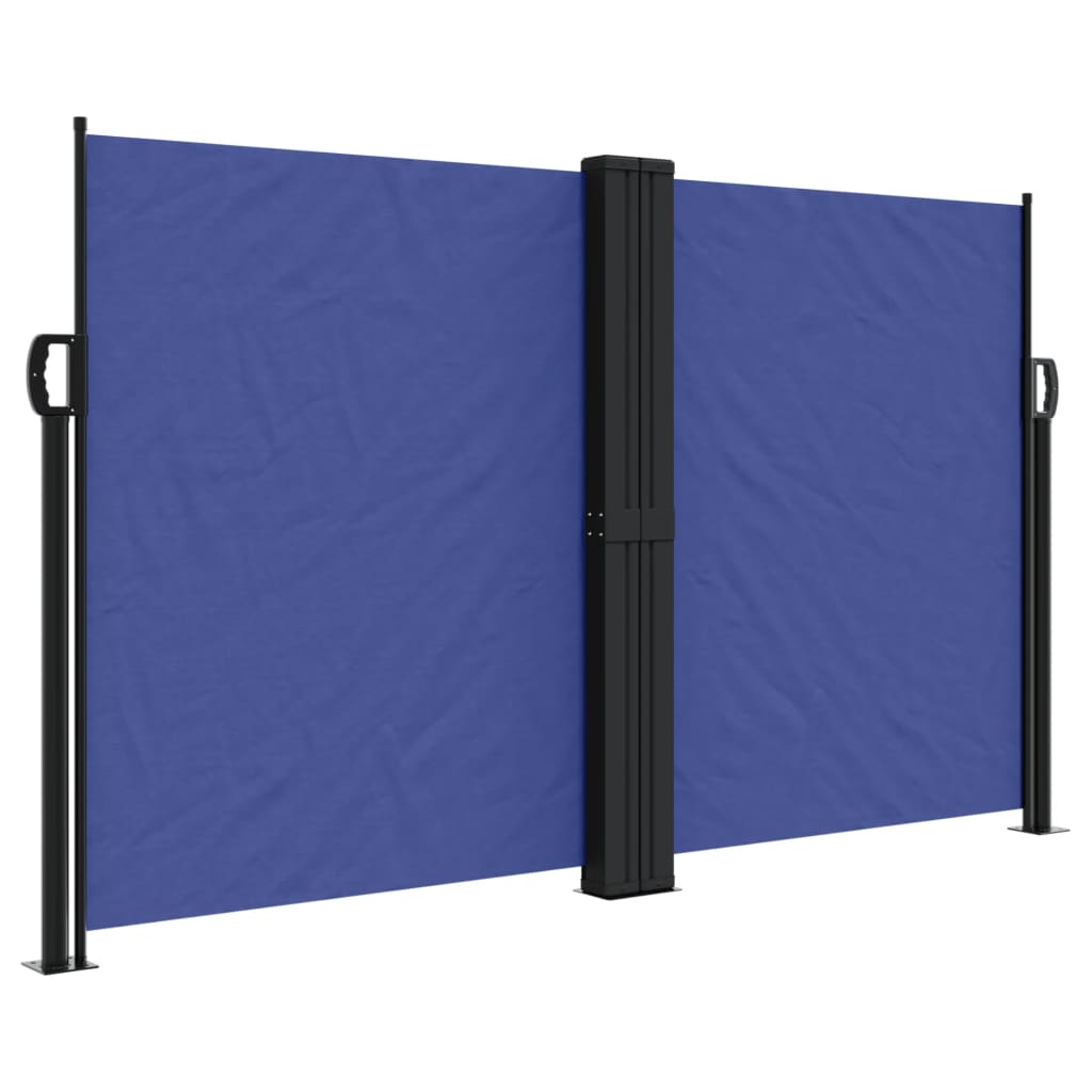 vidaXL Toldo lateral retráctil 140x600 cm Color Negro, Crema, Azul