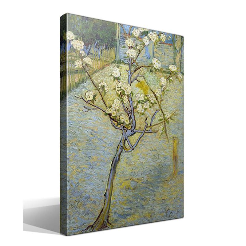 Cuadro Canvas Vincent Van Gogh - Árbol de Pera en Flor - Alta Resolución - Lienzo 100% Algodón - Bastidor de Madera - Fabricado en España