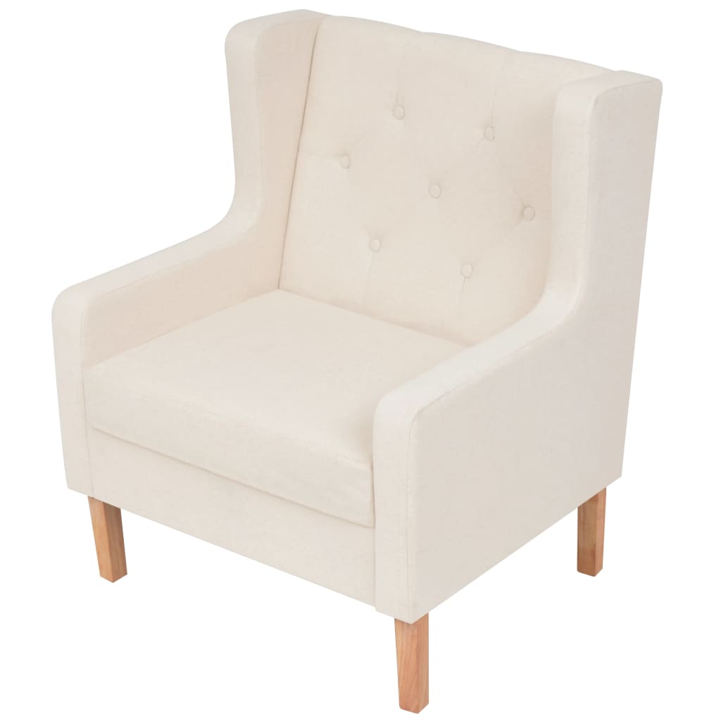 vidaXL Sillón de tela Blanco crema, Gris, Sillon Dormitorio Sillon Comodos Silla Relax Sillón Sofá
