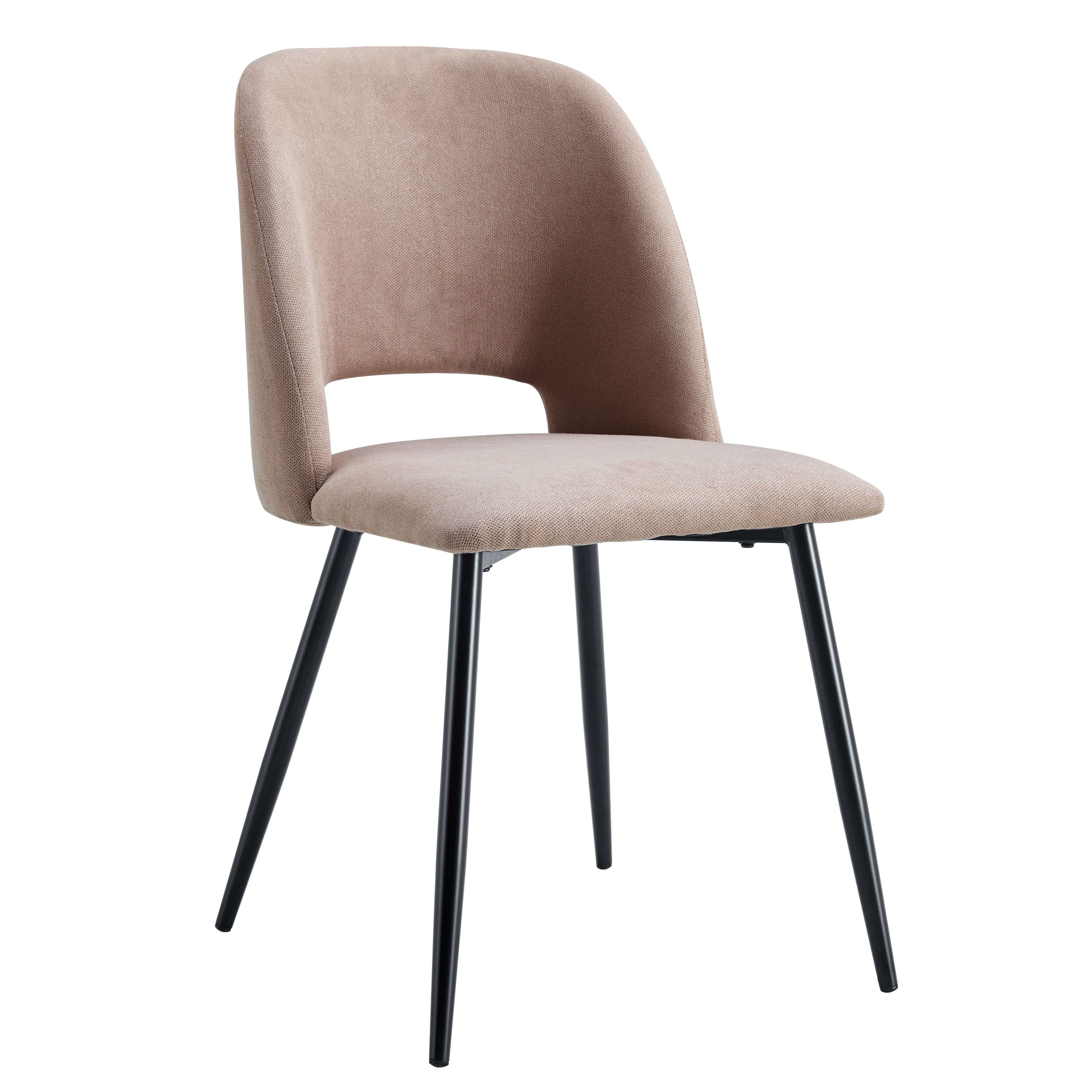 Miroytengo Pack de sillas de Comedor Mos Estilo Moderno en Beige Sillas Tapizadas Patas Metálicas Color Negro 58x86x50 cm