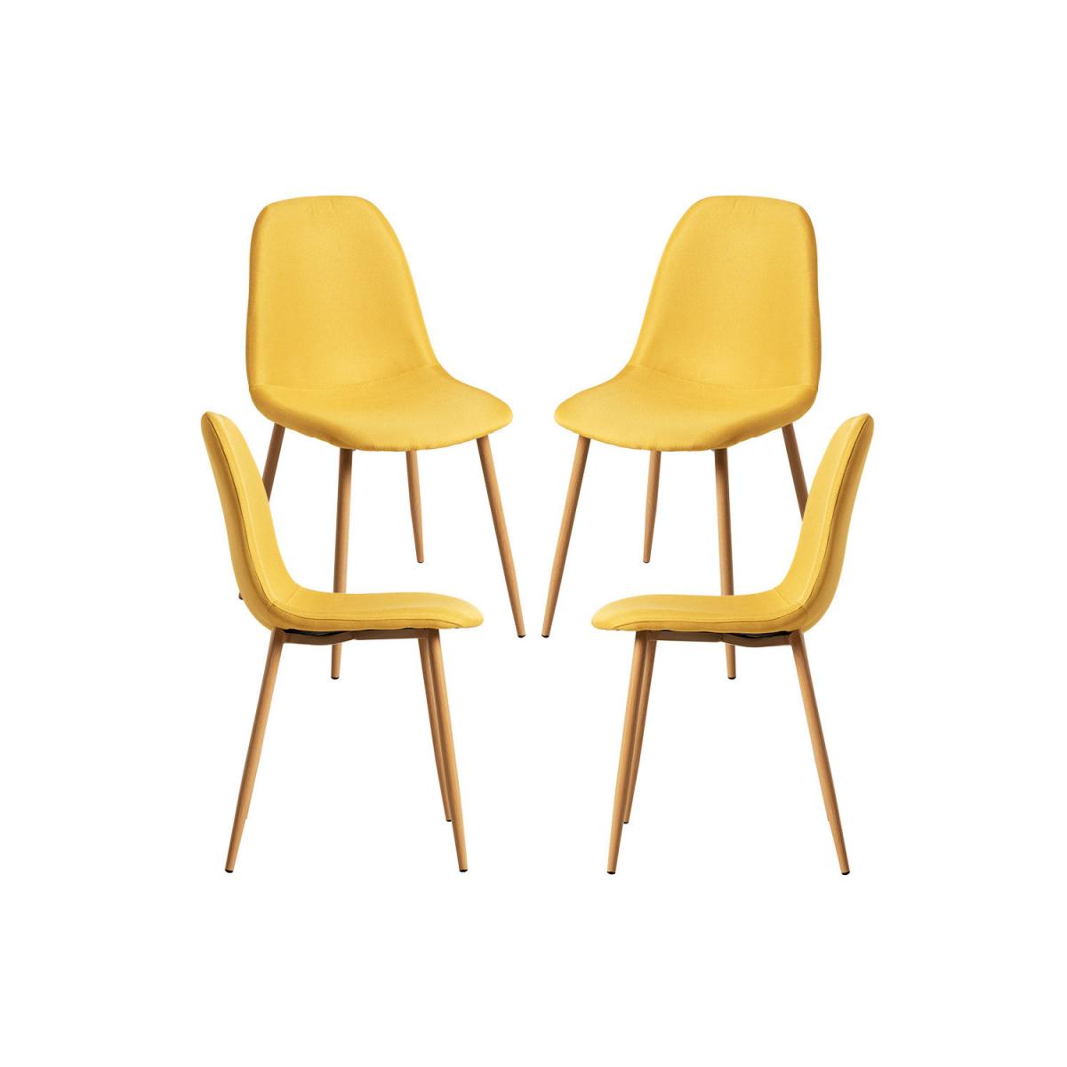 Regalos Miguel - Packs Sillas Comedor - Pack 4 Sillas Teok Tela - Amarillo
