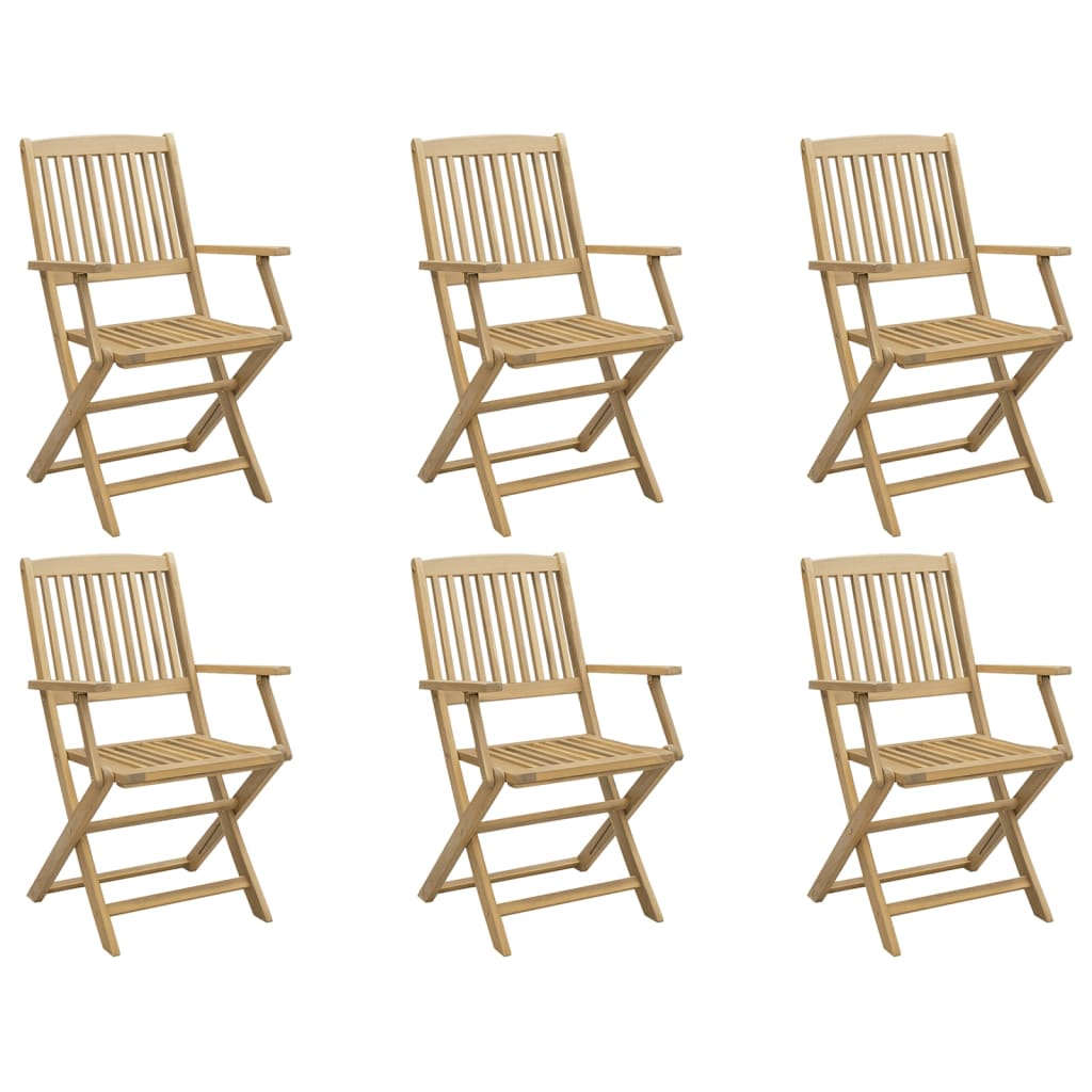 vidaXL Sillas jardín plegables 6 uds madera maciza acacia 54x61x88cm