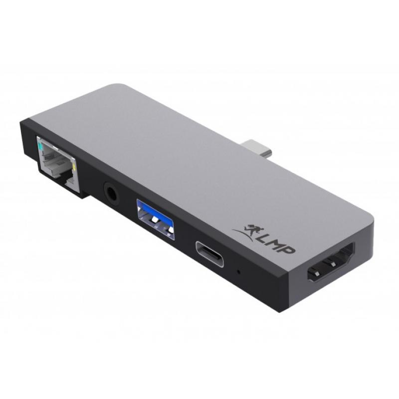Base para tableta USB-C 4K de 5 puertos, para iPad Pro, HDMI 2.0, USB 3.0, USB-C (PD), Gigabit Ethernet, Audio de 3.5 mm, gris e