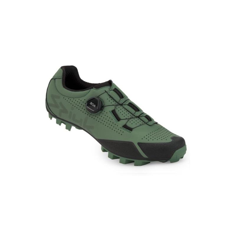 Spiuk - Zapatillas de ciclismo LOMA para gravel y MTB con sistema Boa® Fit System de ajuste milimétrico, suela Ergoptim Composite Avanzado compatible SPD, agarre superior en todo terreno, talla 44, color verde