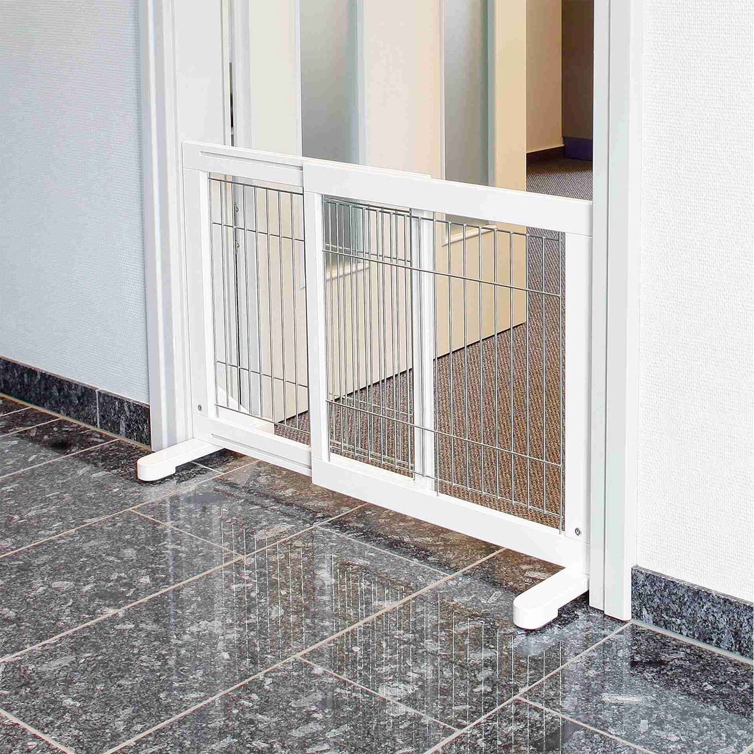 TRIXIE Barrera blanco | Barrera Perros, 65–108 × 61 × 31 cm, Blanco