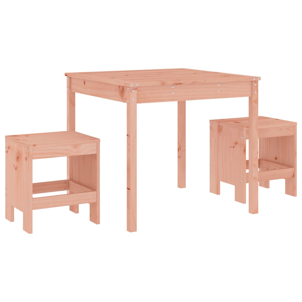 vidaXL Mesa y sillas de jardín 3 pzas madera maciza Douglas