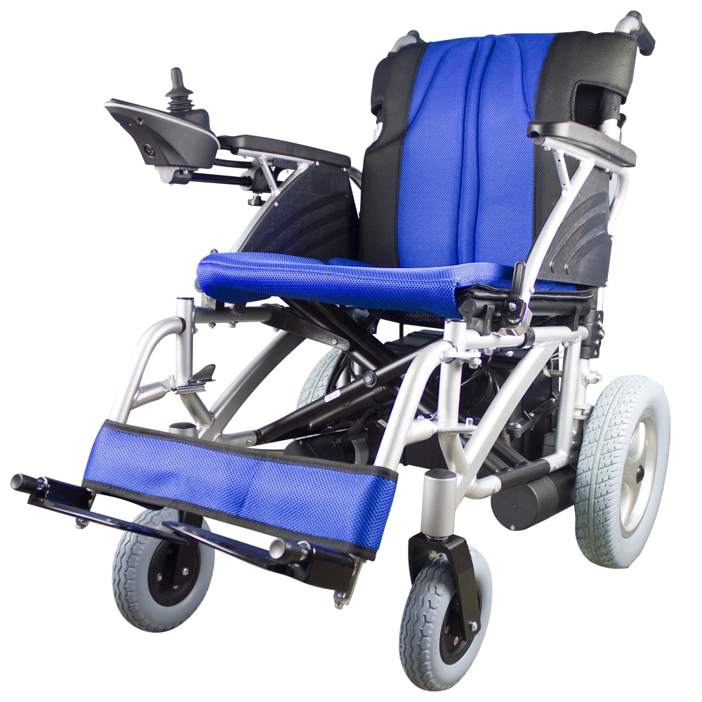Mobiclinic Silla de ruedas eléctrica plegable 20 km Autonomía 2 baterías gel 24V/200W*2 Aluminio ultraligera 35 kg de peso sin baterías hasta 120 kg Con marcha atrás Joystick ambidiestro