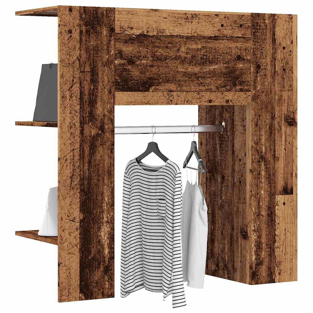 vidaXL Mueble de recibidor madera ingeniería madera vieja 97,5x37x99cm en color Madera antigua/Roble artisan/Roble Sonoma y más | almacenamiento funcional diseño moderno para baño dormitorio sala