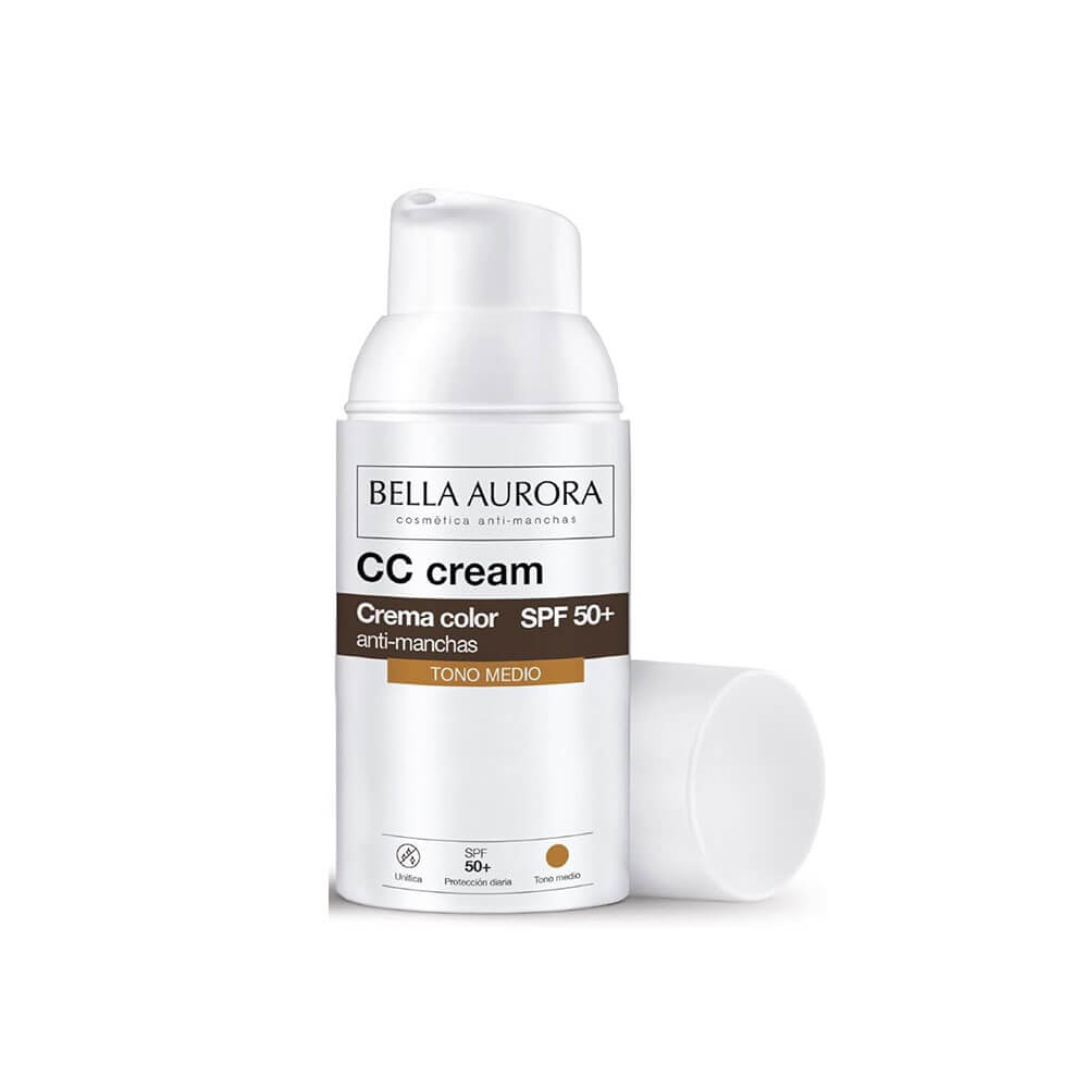 Bella Aurora Cc Cream Color Antimanchas Spf50+ Tono Medio 30 ml