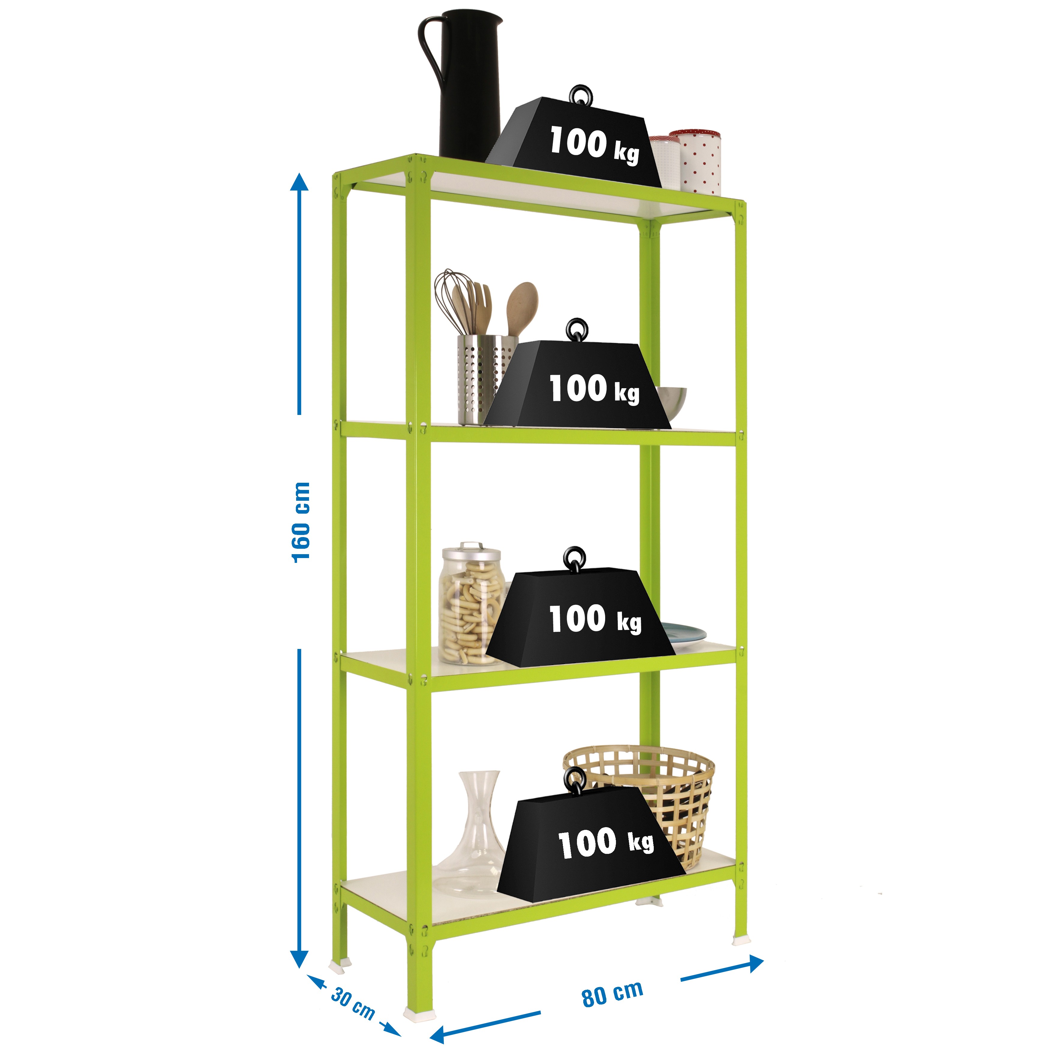 Estantería SIMONRACK Simonhome click wood mini 4/300 verde/blanco