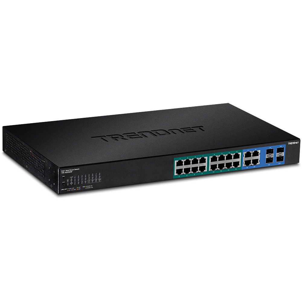 Trendnet TPE-1620WSF switch Gestionado L2/L3 Gigabit Ethernet (10/100/1000) Negro 1U Energía sobre E