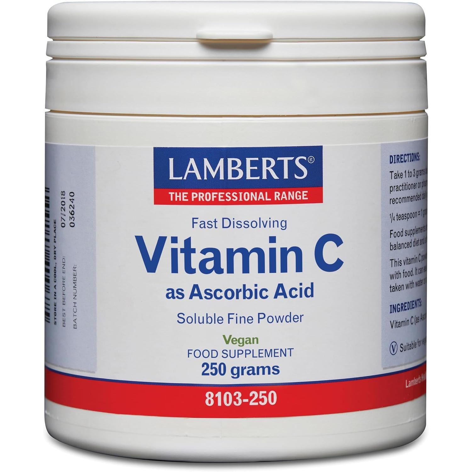 Lamberts Ácido Ascórbico - 250 g Polvo