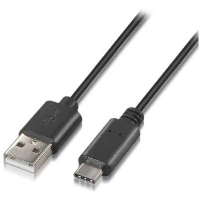 Cable USB 2.0 Tipo-C Aisens A107-0050/ USB Tipo-C Macho - USB Macho/ 50cm/ Negro