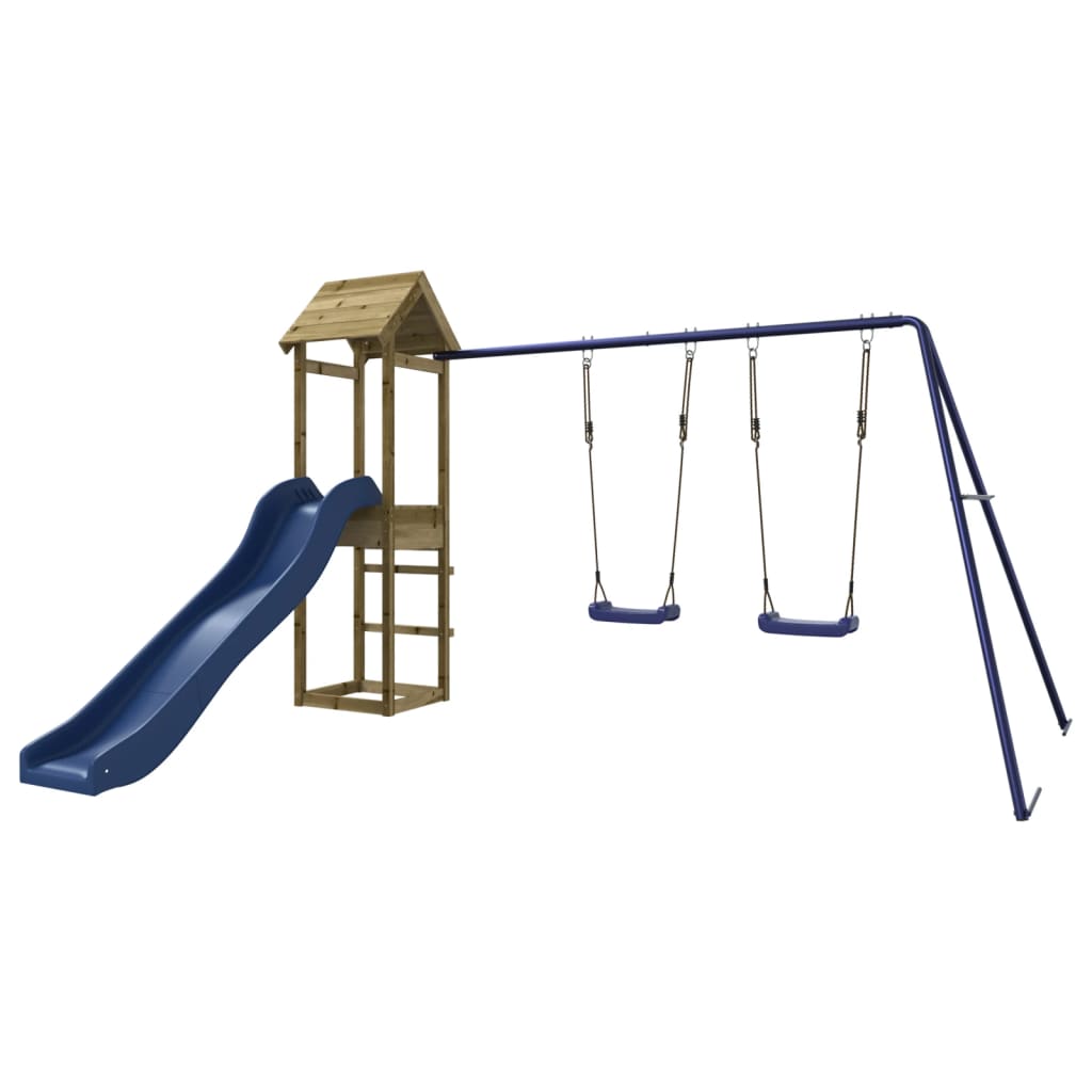 vidaXL Parque Infantil de Exterior Casa de Juegos Niño Material Madera maciza de pino impregnada, Madera de pino maciza, Madera maciza douglas