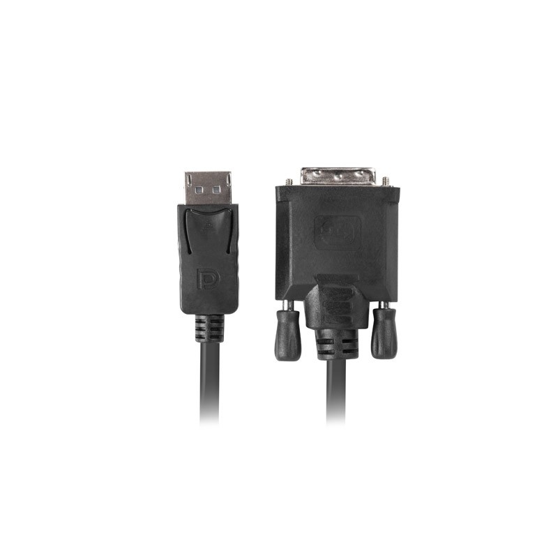 Lanberg - CA-DPDV-10CU-0018-BK adaptador de cable de vídeo 1,8 m DisplayPort DVI-D Negro CA-DPDV-10CU-0018-BK