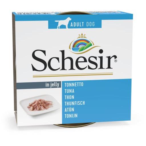 Schesir  Comida Húmeda de Filetes de Atún en Gelatina para Perros - 150 GR