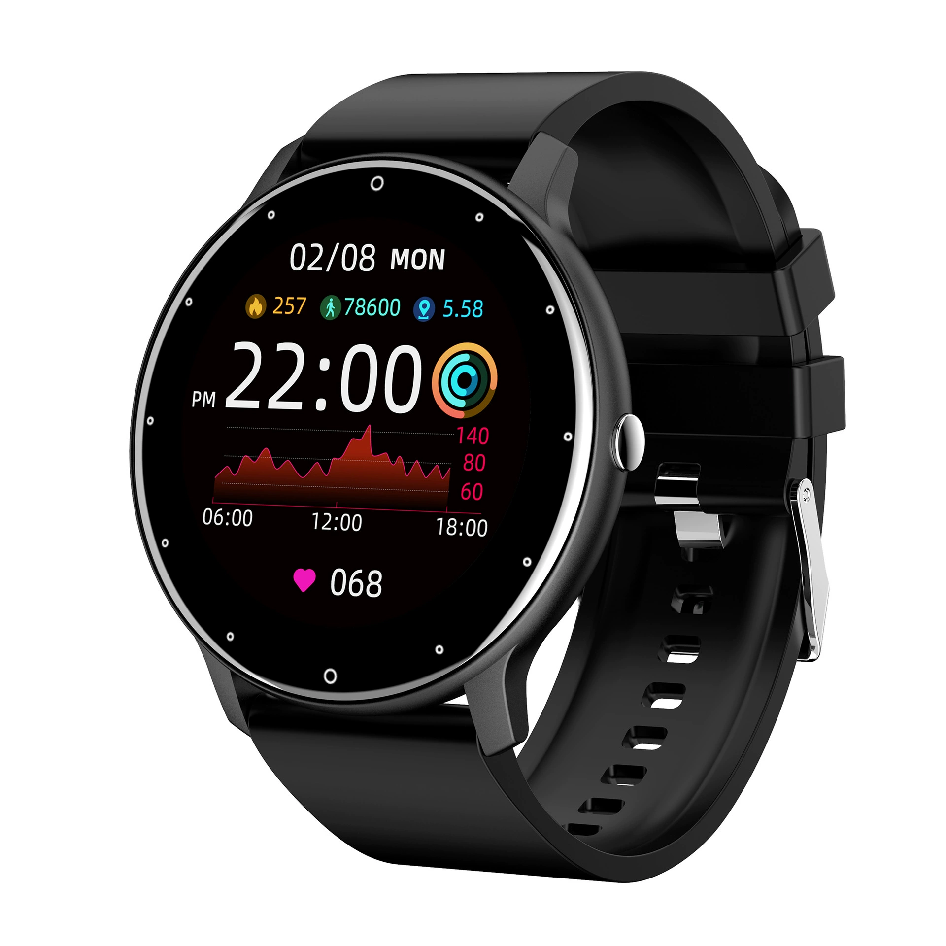 ZL02D Reloj inteligente with Bluetooth, Llamada, Frecuencia cardíaca y detección de presión arterial, recordatory de Información, Modo Deportivo