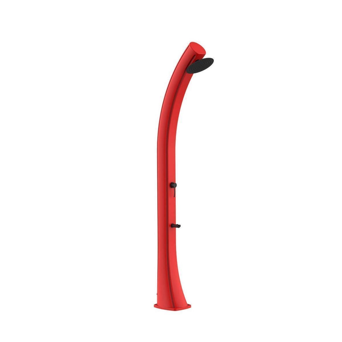 Ducha Solar Starmatrix Rio Xxl Rojo Blackmatt Curvada De Polietileno Hd Altura 226 Cm 40 Litros Negra Ducha Solar Exterior Para Jardín y Piscina Ducha Solar Xxl Con Depósito De 40l