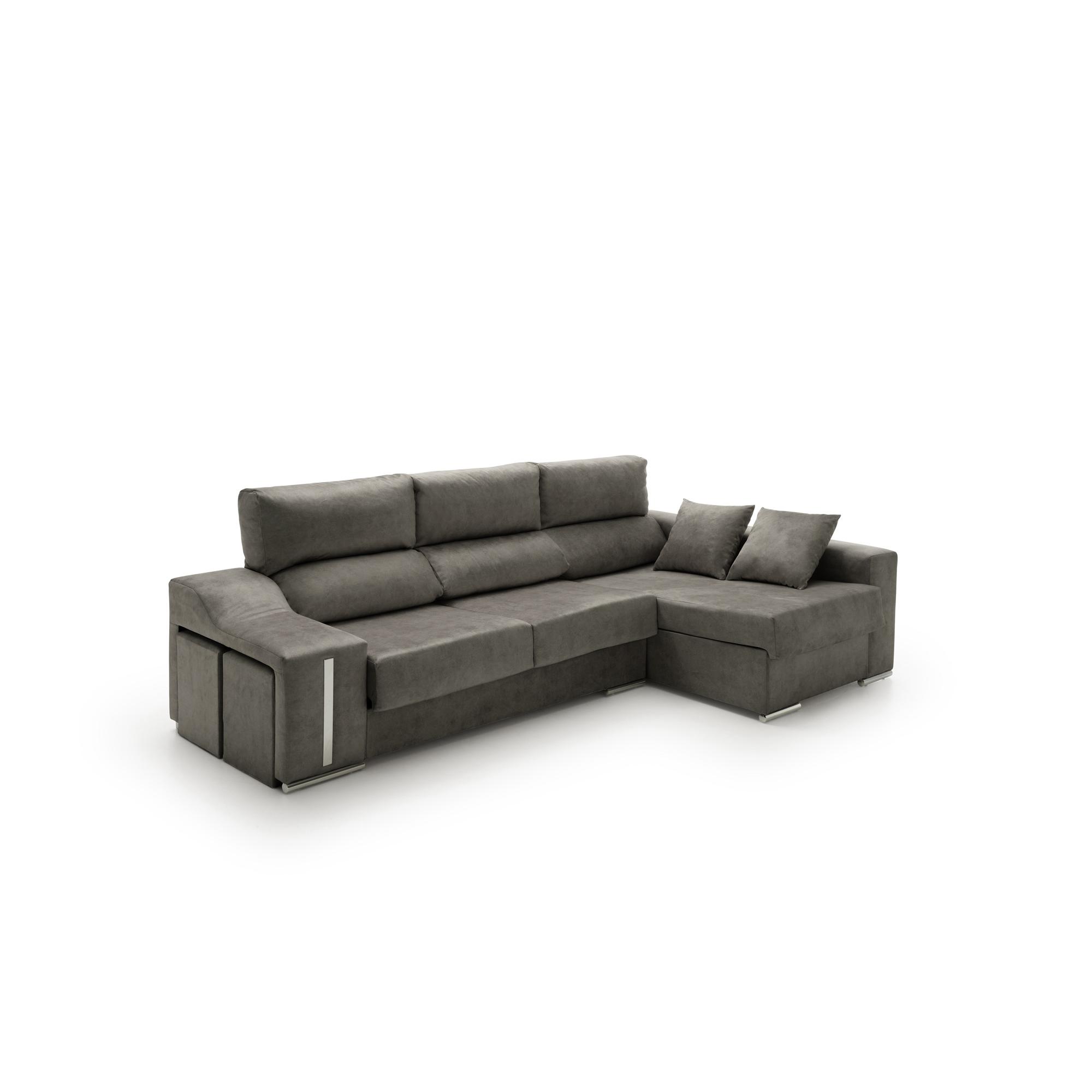 Sofá Chaise Longue Reclinable y Deslizante con Puffs Serena