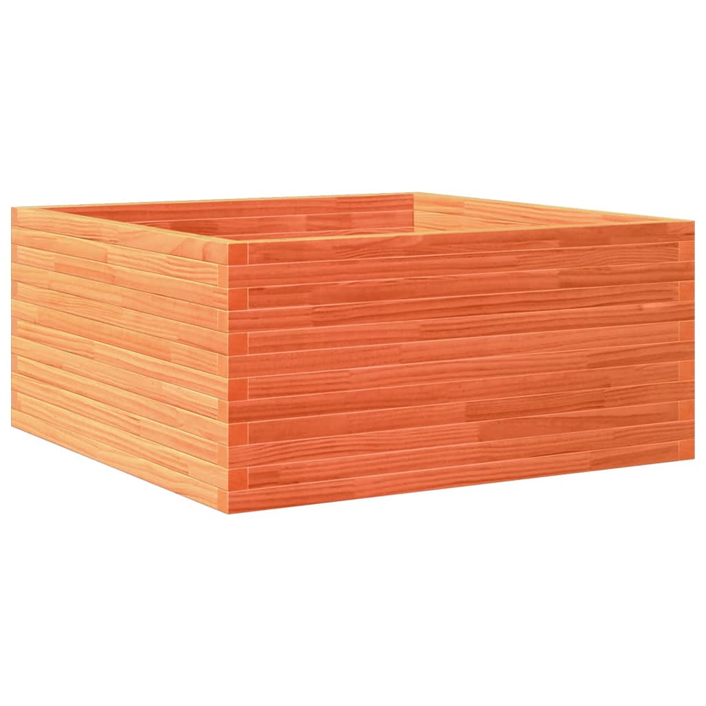 vidaXL Jardinera de madera maciza de pino 100x100x46 cm Color Pino natural,  Blanco,  Marrón cera y mas