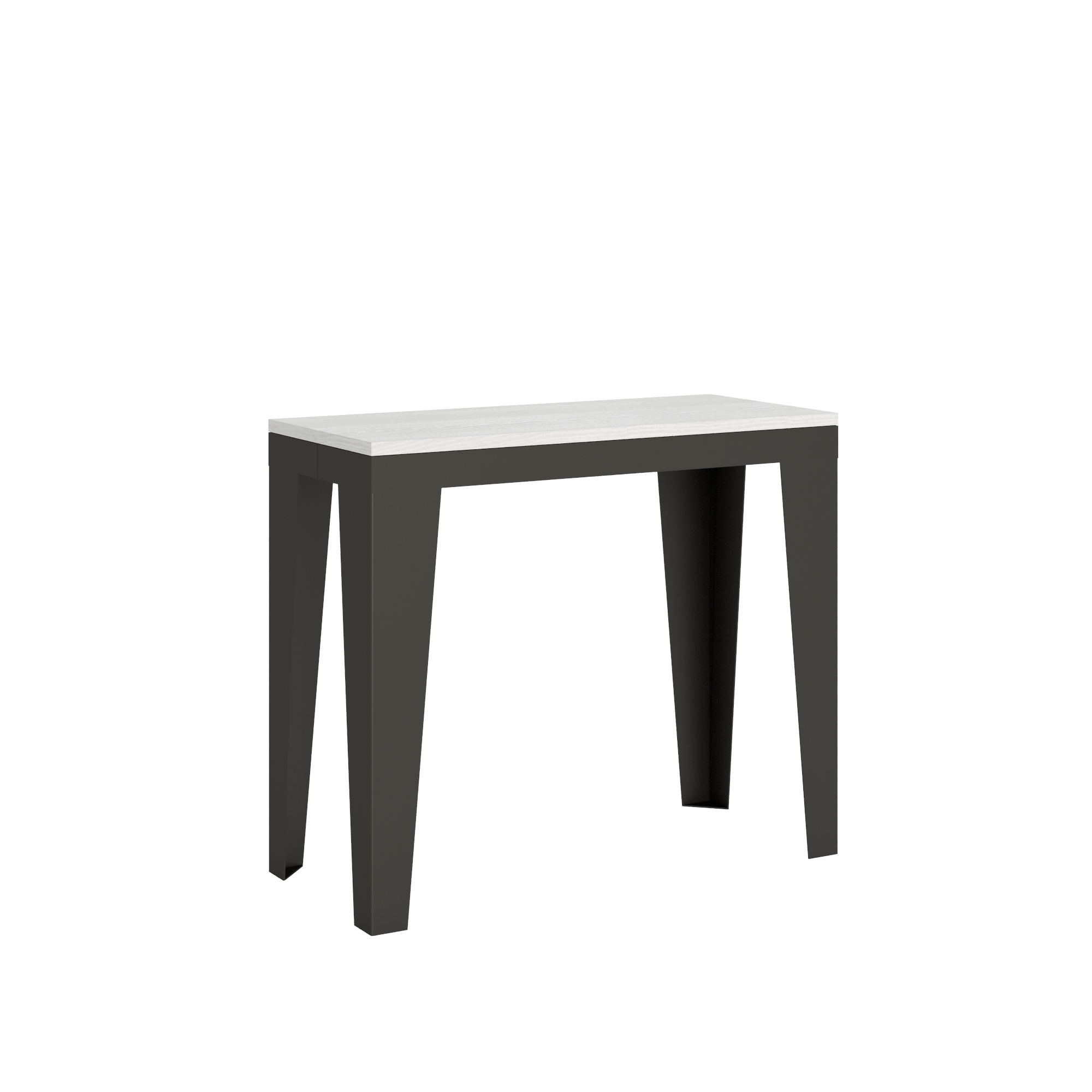 Consola extensible 90x40/196 cm Flame Small Evolution Estructura de fresno blanco Antracita - Itamoby