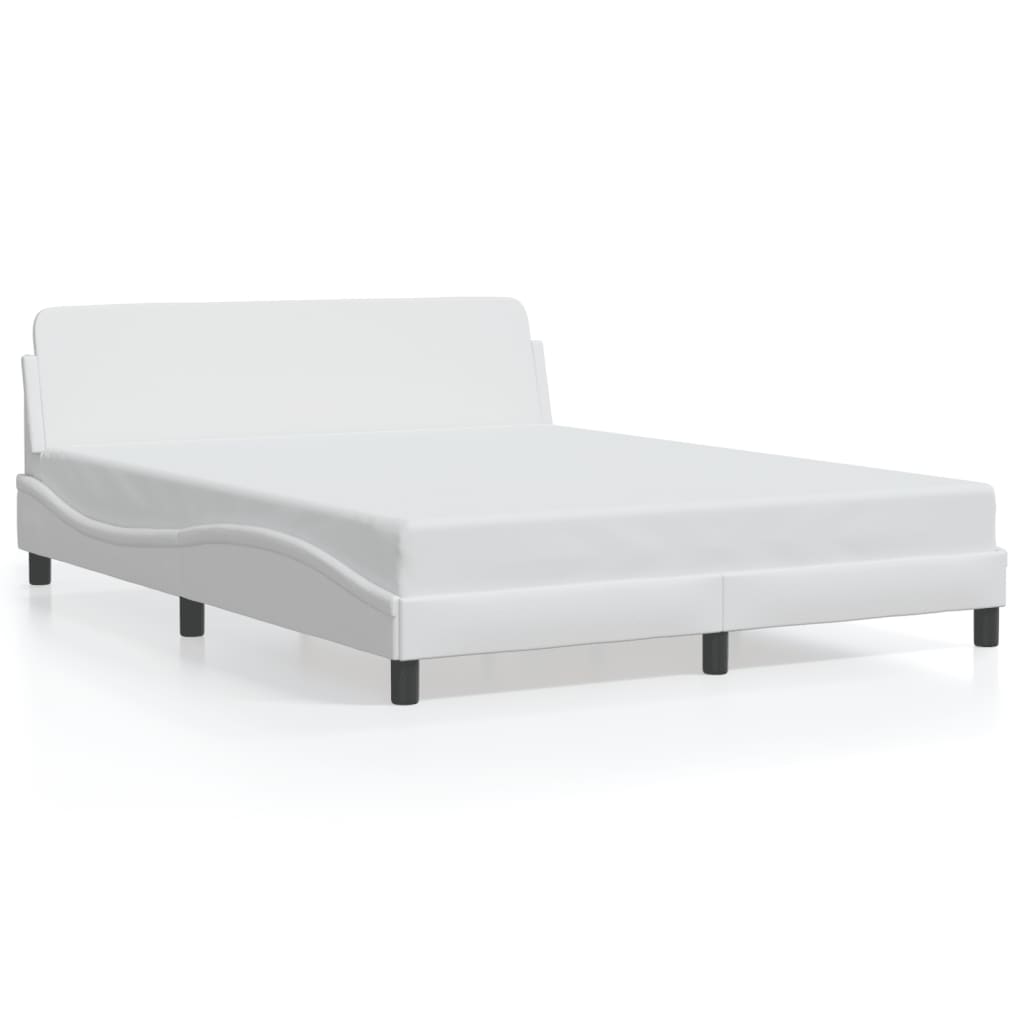 vidaXL Estructura de cama Dover cuero sintético blanco 160x200cm