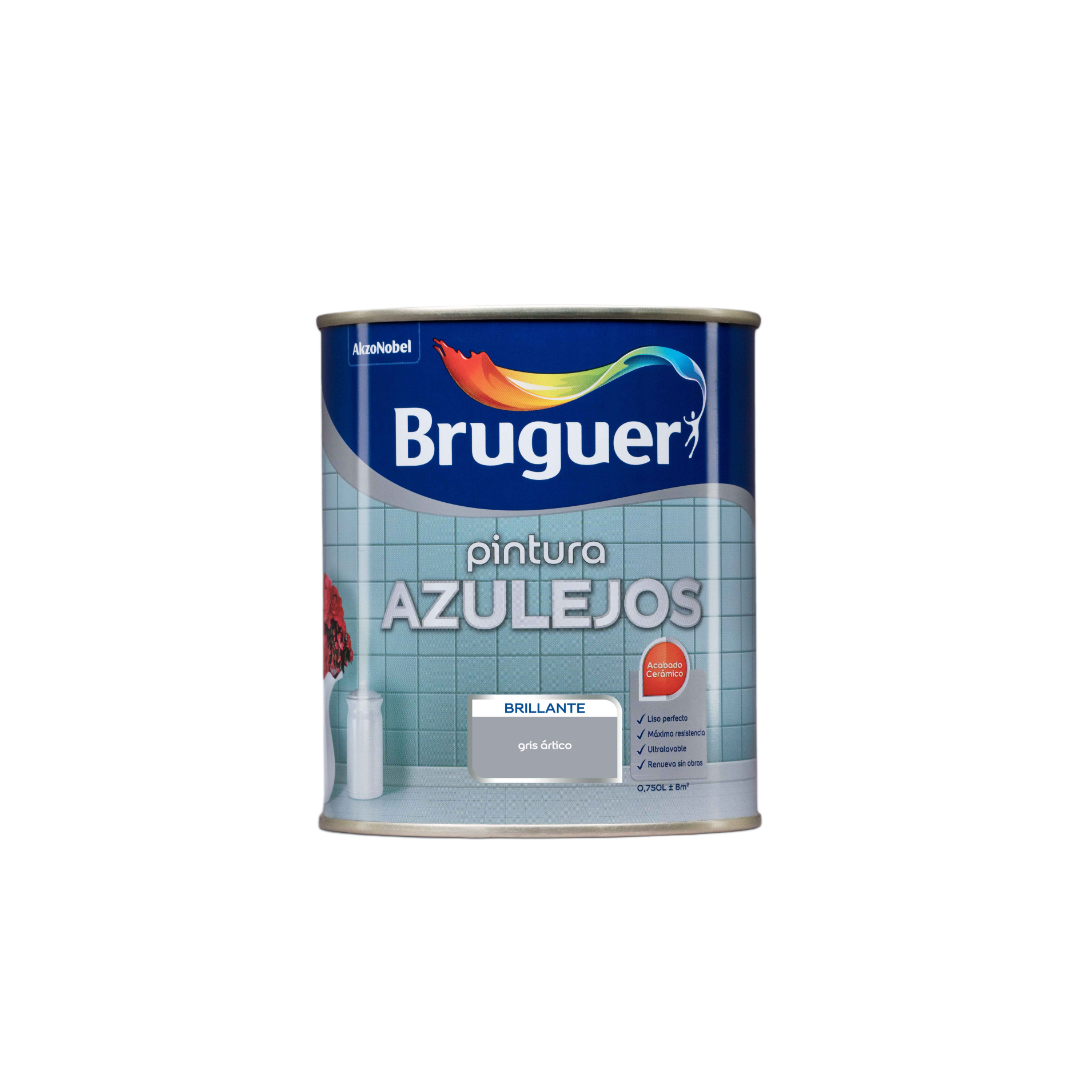 BRUGUER-Esmalte para Azulejos de Cocinas y Baños Gris Ártico 750 ml