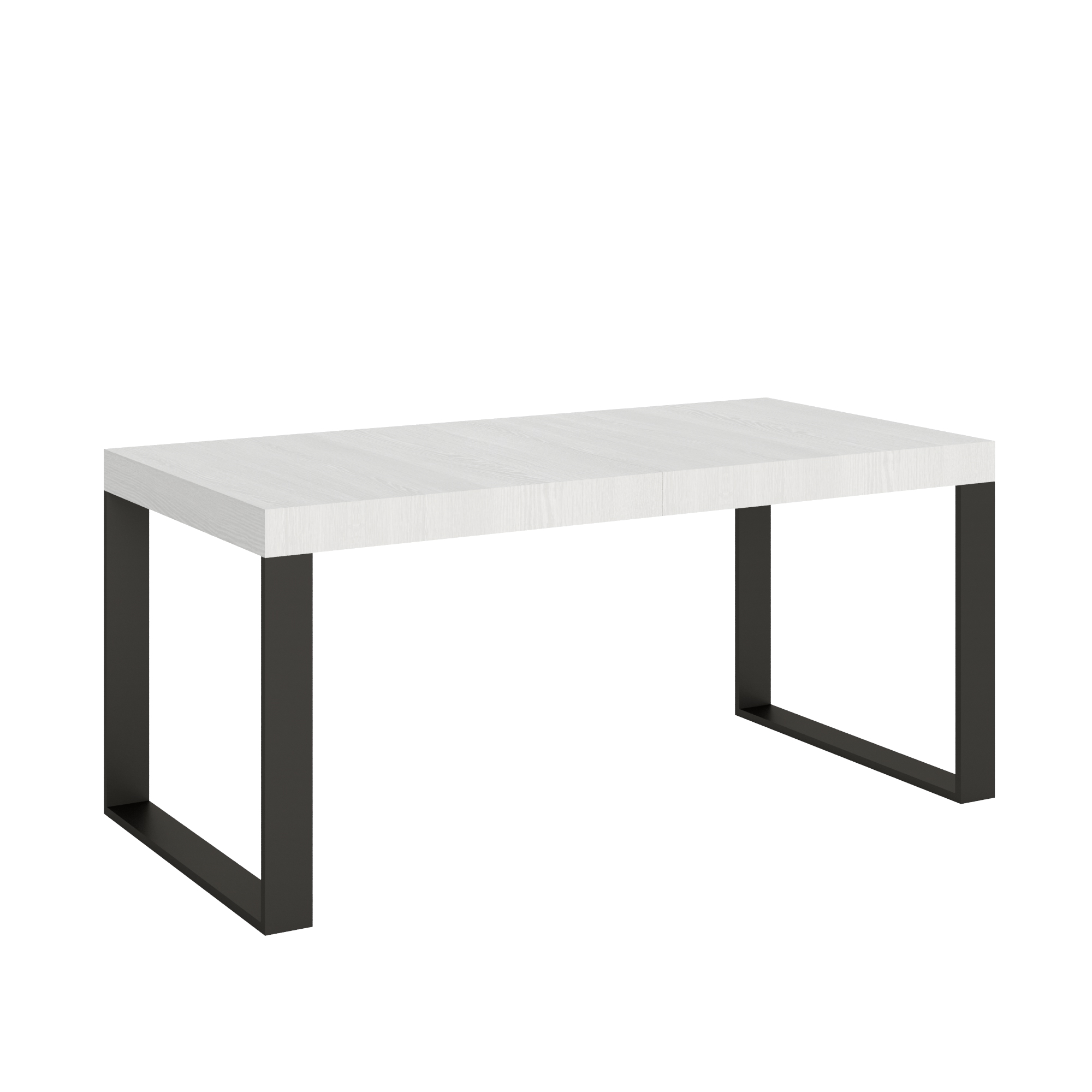Mesa extensible 90x180/440 cm Tecno Blanco Fresno Estructura Antracita - Itamoby