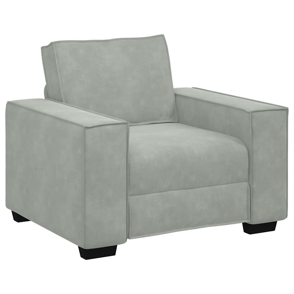 vidaXL Sillón sofá gris claro 100x78x84 cm terciopelo