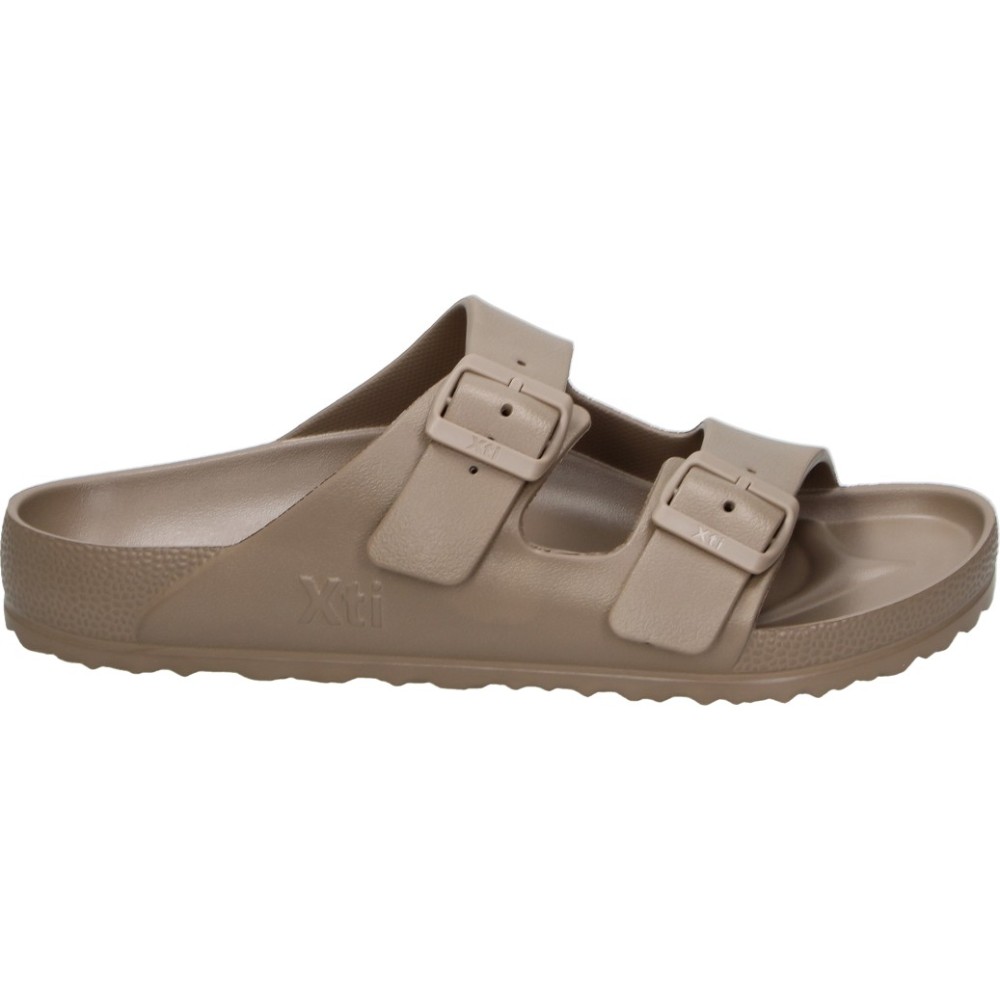 XTI | Chancletas XTI para Hombre – Chanclas en Color Taupe – Piscinas Sin Cierre y Ajuste de Hebilla – Slip On – Cómoda – Suela Antideslizante – Modelo 145733
