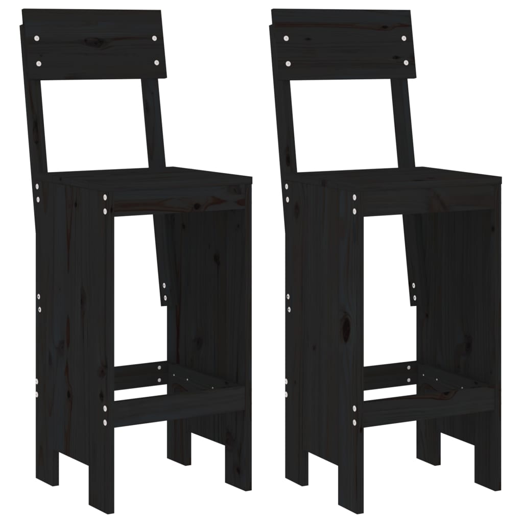 vidaXL Taburetes de Exterior, jardín, cocina 2 uds madera 40x48,5x115,5 cm