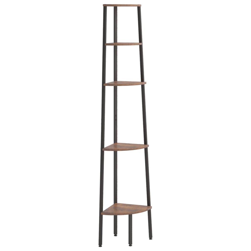 Vidaxl Estantería Esquina 5 Baldas 45,5x31,5x180 Cm Marrón Claro, Marrón Oscuro, Negro