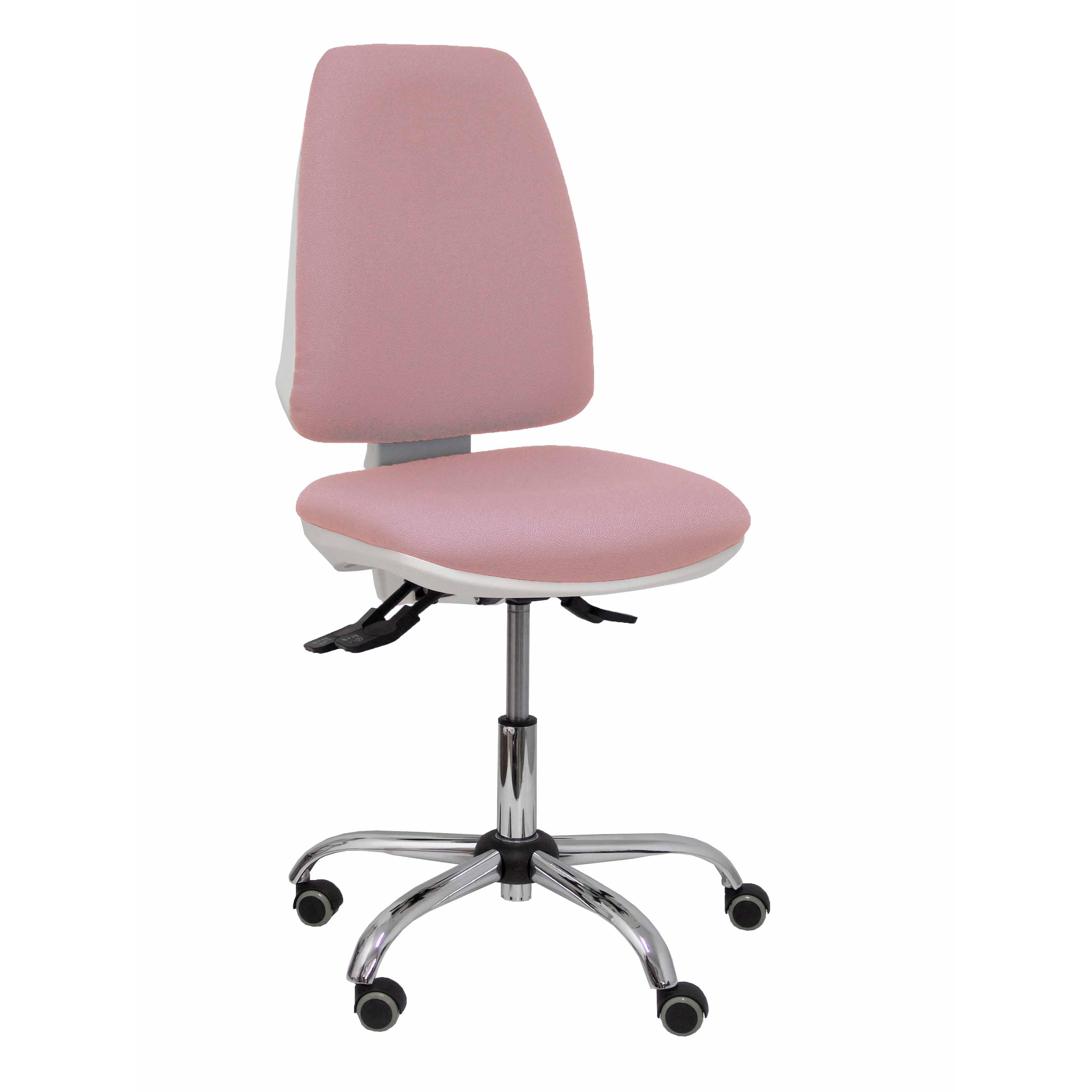 Silla de Oficina Ergonómica Piqueras Y Crespo Blanca con Tapizado Rosa BALI