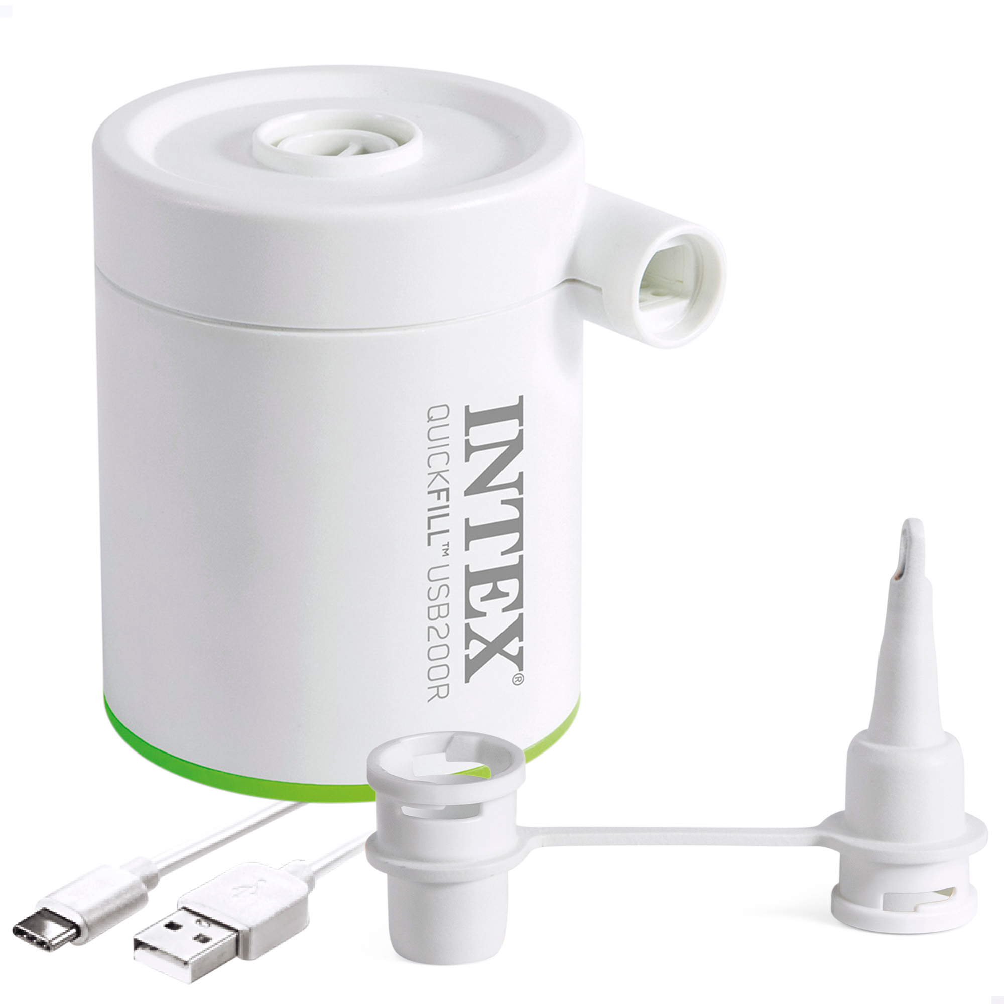 Intex - INTEX - Mini hinchador eléctrico portátil, 2 modelos con capacidad 200l/h y 400l/h, incluye 2 boquillas y bolsa transporte, pequeño, compacto y ligero, colchones y colchonetas, bomba de aire portátil, inflador